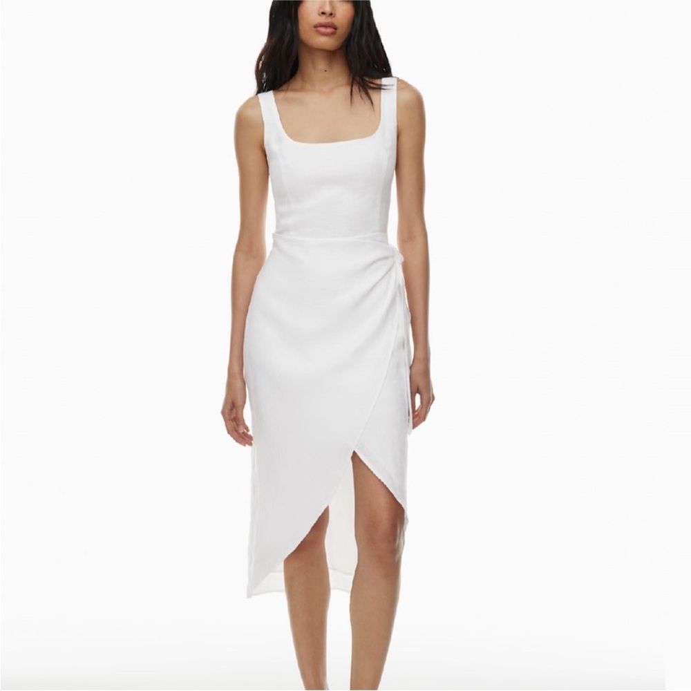 Aritzia White Linen Sleeveless Dress